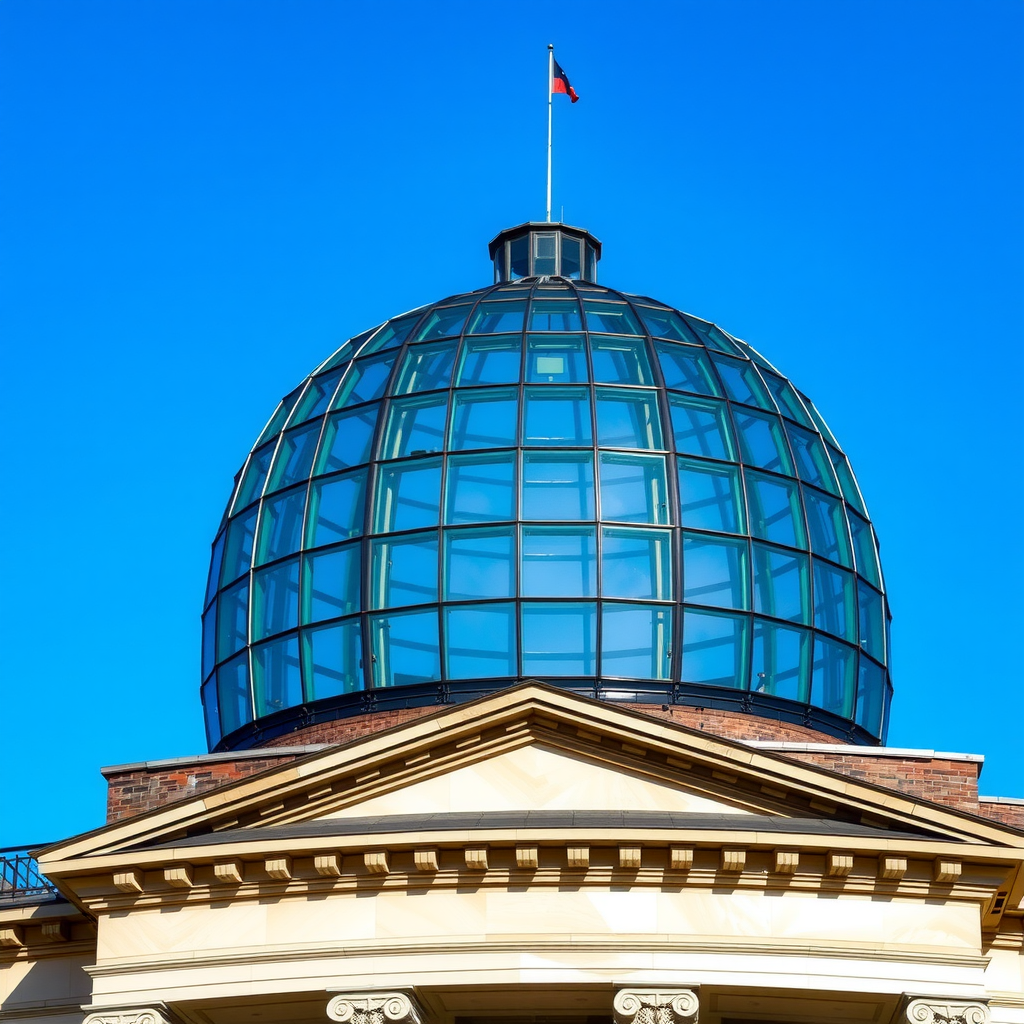Deutscher Bundestag mit Glaskuppel vor blauem Himmel, symbolisiert Fiskalpolitik und verfassungsmäßige Regierungsführung